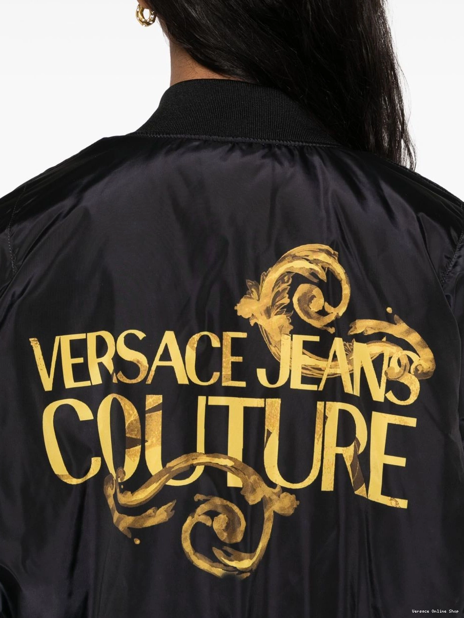Affordable Couture reversible padded Versace Women jacket Jeans bomber 0808